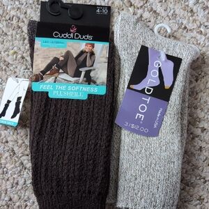 Cuddl Duds and Gold Toe Women's Socks - Brown and Marled Tan NWT